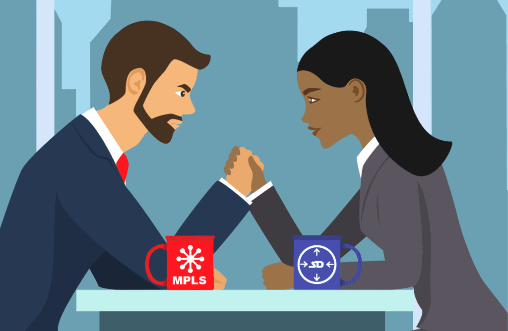 MPLS vs SD-WAN comparison animated