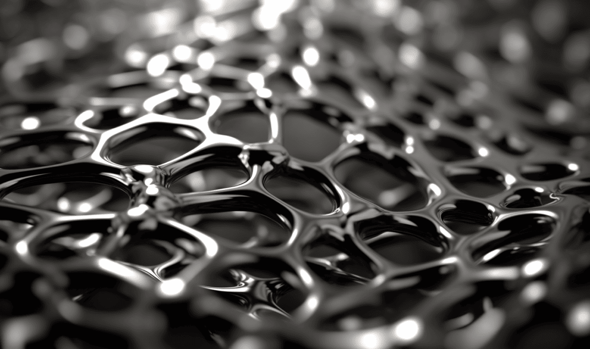 Black and white image of a perforated metal surface, representing Teridion's AI WAN technology